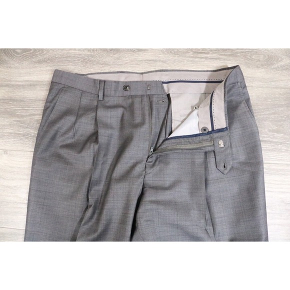 54L Hart Schaffner Marx Gray Wool 2-Piece Suit Trousers Jacket Pants 39 - Picture 12 of 15